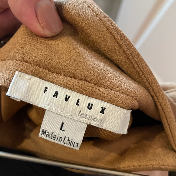 Faux suede asymmetric skirt with tie - Picture 4 of 9